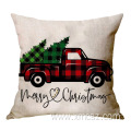 Christmas Santa Claus Cotton Linen Gift Cushion Cover